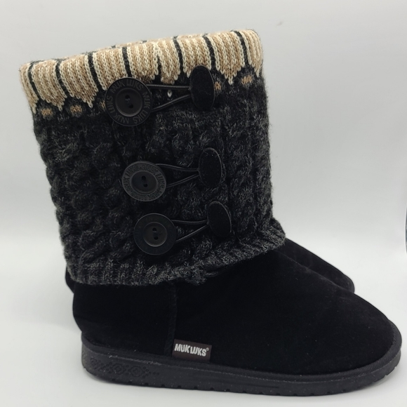 Muk Luks Womens Cheryl Boots Size 10 Sweater Knit Fold Over - Picture 13 of 15